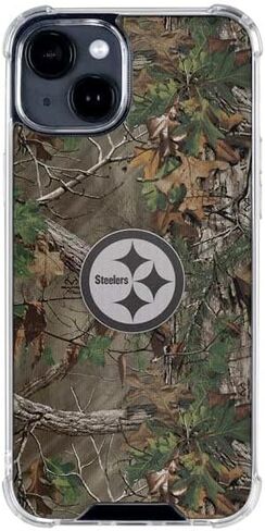 Skinit Clear Phone Case Compatible with iPhone 14 - Officially Licensed NFL Pittsburgh Steelers Realtree Xtra Green Camo Design in Saudi Arabia