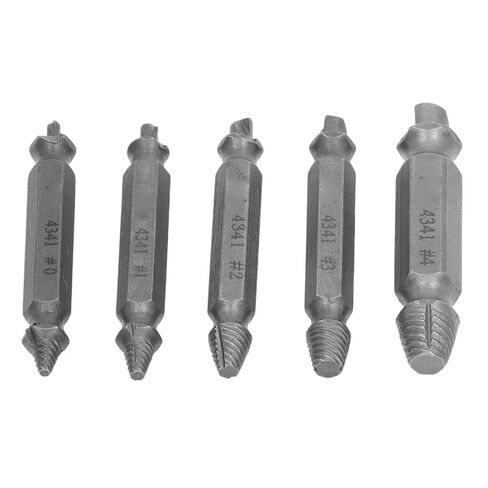 Kikumi 5 Pcs Screw Extractor Remover Set, Double Head Removal Tool Set with Box, High Speed Steel in Saudi Arabia