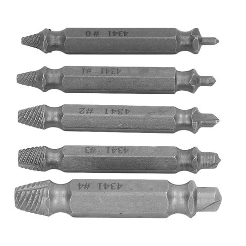Kikumi 5 Pcs Screw Extractor Remover Set, Double Head Removal Tool Set with Box, High Speed Steel in Saudi Arabia