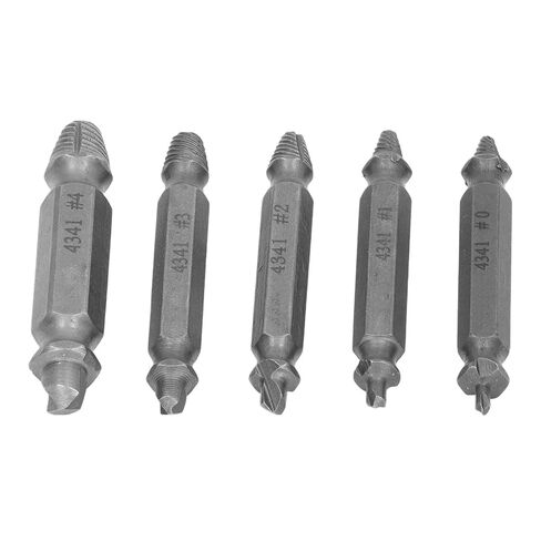 Kikumi 5 Pcs Screw Extractor Remover Set, Double Head Removal Tool Set with Box, High Speed Steel in Saudi Arabia