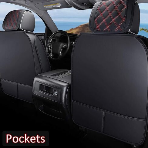 ROCCS Leather Seat Covers 5 Seats Full Set Fit for Chevy Colorado 2015-2022 Cushion Cover Breathable,Colorado Crew Cab Z71 LT ZR2 Work Truck Airbag Compatible Waterproof Truck Seat Cover Black in Saudi Arabia