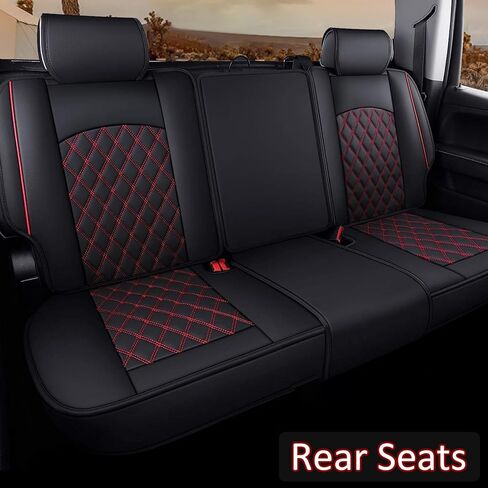 ROCCS Leather Seat Covers 5 Seats Full Set Fit for Chevy Colorado 2015-2022 Cushion Cover Breathable,Colorado Crew Cab Z71 LT ZR2 Work Truck Airbag Compatible Waterproof Truck Seat Cover Black in Saudi Arabia