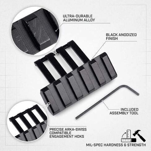 3 قطع من حوامل السكك الحديدية الأوفست Picatinny، 3/4/5 فتحات 45 درجة زاوية ألومنيوم منخفضة التركيب متوافقة مع مصباح يدوي، رؤية ليزر لنظام التصوير المحاكي in Kuwait