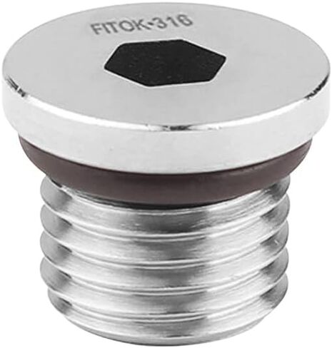 316 Stainless Steel Hollow Hex Pipe Plug with O-Ring 3/8-24 Male SAE/MS Straight Thread in Kuwait