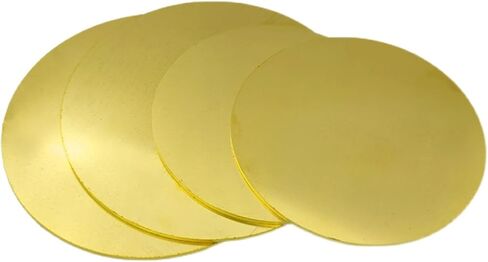 Brass disc， 4 Pcs H62 Brass Disc Round Plate Thickness 0.5 mm, Diameter 35-60 mm Suitable for DIY Projects Crafts Home Improvement(Diameter 55mm) in Saudi Arabia