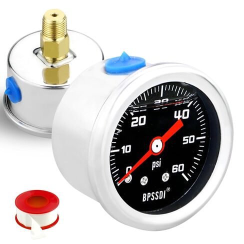 0-15 Psi Silicone Oil-Filled Low Pressure Gauge, 1.5" Black Dial Size, 1/8" NPT Back Mount, Stainless Steel Case for Water Pipe, HVAC, Water Oil Air Pressure Test in Kuwait
