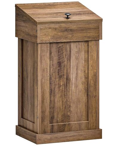 خزانة سلة المهملات من تشوزون، سلة مهملات خشبية مع غطاء، سلة قمامة سعة 17 جالون للمطبخ، غرفة المعيشة، غرفة النوم، غرفة الغسيل، خشب الجوز MWB01HT in Kuwait