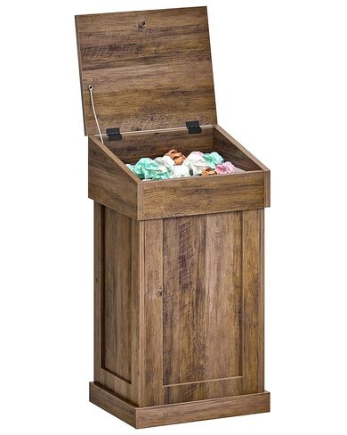 خزانة سلة المهملات من تشوزون، سلة مهملات خشبية مع غطاء، سلة قمامة سعة 17 جالون للمطبخ، غرفة المعيشة، غرفة النوم، غرفة الغسيل، خشب الجوز MWB01HT in Kuwait