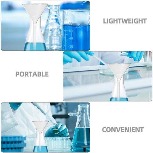 Holibanna 3pcs Short Neck Glass Filter Funnel 100mm Laboratory Scientific Filling Funnels for Lab Use in Kuwait