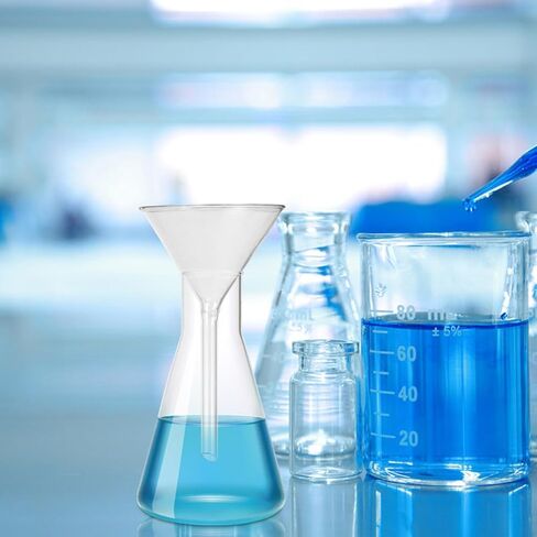 Holibanna 3pcs Short Neck Glass Filter Funnel 100mm Laboratory Scientific Filling Funnels for Lab Use in Kuwait