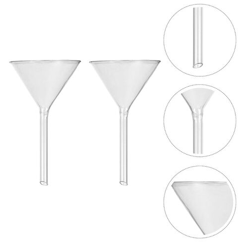 Holibanna 3pcs Short Neck Glass Filter Funnel 100mm Laboratory Scientific Filling Funnels for Lab Use in Kuwait