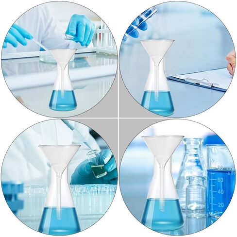 Holibanna 3pcs Short Neck Glass Filter Funnel 100mm Laboratory Scientific Filling Funnels for Lab Use in Kuwait