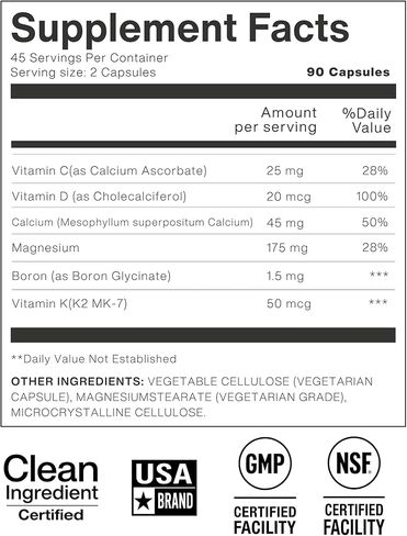 ZAB Algae Calcium Supplement, with Vitamin D3 & K2 MK7, Magnesium Calcium Complex for Daily Bone Health Support & Strength, 90 Capsules, 45-Day Supply in Saudi Arabia