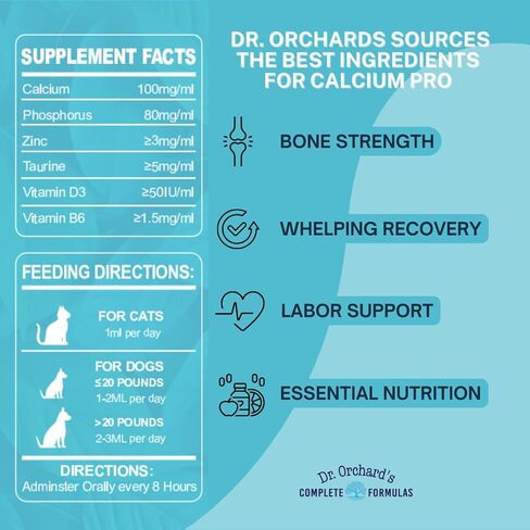 Oral Calcium for Dogs and Cats - Fast Absorbing Paste - Calcium Phosphorus Supplement for Dogs, 30ML, for Whelping Labor and Nursing (1) in Saudi Arabia