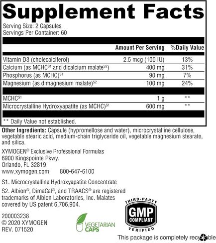 XYMOGEN Ossopan MD - Bone Strength & Structural Support - Microcrystalline Hydroxyapatite with Vitamins & Minerals - MCHC Bone Formula - Gluten-Free, Dairy-Free, & Non-GMO - 120 Capsules in Saudi Arabia