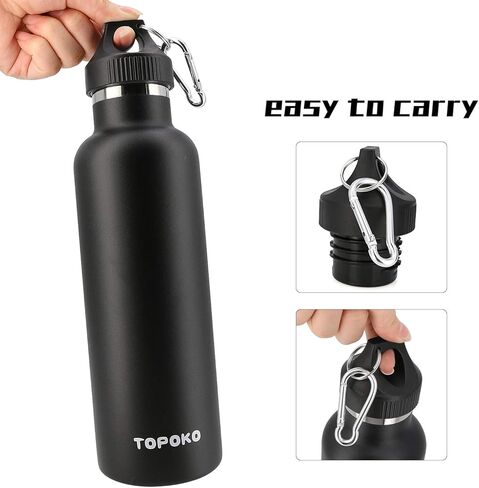 غطاء بديل للقارورة المائية ذات الفم القياسي 12، 18، 21، 24 أونصة وزجاجات حديثة بسيطة بسعة 12-64 أونصة، ملحقات زجاجة مياه بغطاء ملتوي مانع للتسرب وخالية من مادة BPA in Kuwait