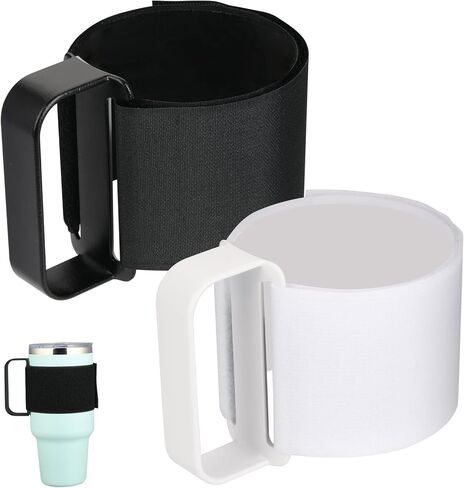 Tumbler Handle for 30OZ YETI Rambler, RTIC, Owala, Ozark Trail Travel Mug, Adjustable Handle Fit for 20Oz - 64Oz Water Bottles, Anti Slip Cup Handle for Tumblers, Tumbler Bottle Holder (Black) in Saudi Arabia