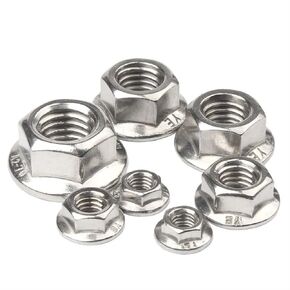 Lock Nuts, Lock Nuts,1/10/50pcs Hex Flange 304 Stainless Steel Pinking Automatic Locking Nut Serrated Spinlock M3 M4 M5 M6 M8 M10 M12 M16 M20(M12 X 5pcs) in Kuwait