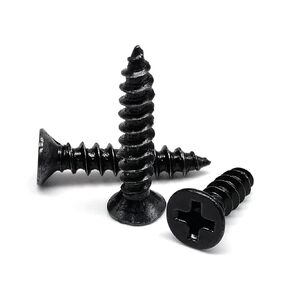 M1 M1.2 M1.4 3/4/5/6-10mm Black Steel Small Cross Flat Countersunk Head Screw 100Pcs(6mm,100pcs M1.2) in Kuwait