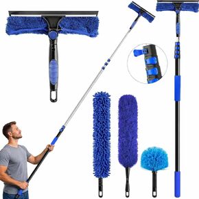 مجموعة منفضة عالية الوصول من wlich بطول 26 قدمًا، مجموعة من الألومنيوم ومروحة ونافذة بطول 5-20 قدمًا، مجموعة غبار متعددة الاستخدامات مع 5 رؤوس قابلة للاستبدال لتنظيف المراوح والنوافذ والمناطق التي يصعب الوصول إليها في الهواء الطلق بدون سلم in Kuwait