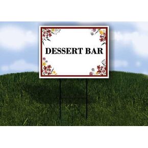 Dessert Bar Spring Flowers Plum Pink Up Arrows A-Frame Single Sided 23x23 in. sign in Kuwait