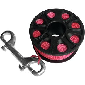 Scuba Spool Finger Reel Accessory for Traveling Diver Compact 30M Nylon Line Stainless Steel Double Hook, Fluorescent Yellow in Saudi Arabia