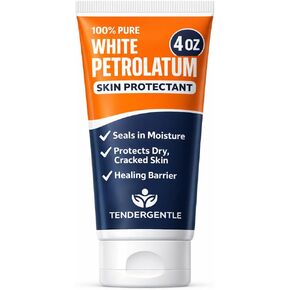 White Petroleum Jelly Squeeze Tube - 4 oz of Petrolatum for Minor Wounds and Diaper Rashes - Good for Chapped Lips from Dry Weather in Kuwait