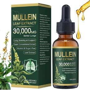 قطرات بيرتا مولين للرئتين، تطهير الرئة - مستخلص أوراق الشجر، مولين قوي لدعم المناعة ودعم الجهاز التنفسي وتنظيف الرئة، مكملات عشبية - 1.01 أونصة سائلة in Kuwait
