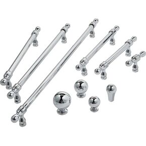 الكروم الفضة الصلبة النحاس الكرة درج خزانة مقبض طويل 1 قطعة (1282-Ball-30mm) in Kuwait