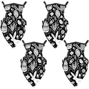 4 Pack Easter Neck Gaiter Face Cover Scarf, Breathable Sun & Wind-proof for Skiing Fishing Hiking Cycling in Kuwait