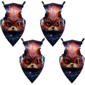 4 Pieces Planet Star Neck Gaiter Bandana Face Mask, Sun Cooling Scarf Gator Cover Head for Men Women in Kuwait