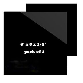 ورقة أكريليك مصبوبة باللون الأسود مقاس 30.48 سم × 30.48 سم × 1/8 بوصة، صفائح زجاجية ممتازة، فراغات نقش بالليزر بلاستيكية لمشروع DIY، الحرف اليدوية، عبوتان in Kuwait