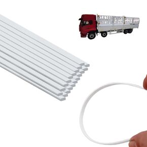 50 قطعة من قضبان القضبان المسطحة ABS شريط من البلاستيك الصلب - 4 × 2 × 250 مم، أبيض - ألعاب DIY، بيت الدمية، طاولة الرمل، التصنيع، صناعة النماذج، سهلة القطع والحفر والشكل in Kuwait