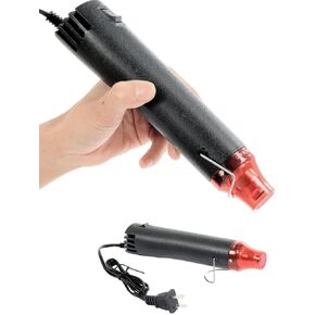 مسدس حراري للصياغة، مسدس هواء ساخن بقوة 110 فولت 300 وات، مسدس حراري محمول بطول 3.28 قدم مع حامل وسلك طاقة لتقليص تغليف PVC، ونقش وتجفيف الطلاء بنفسك (أسود) in Kuwait