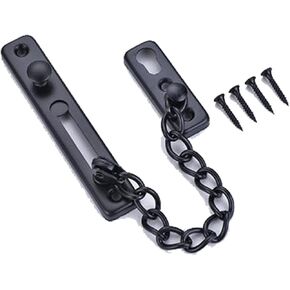 Chain Lock Stainless Steel Anti-Theft Door Chain Bedroom Security Door Lock Anti-Lock Buckle Safety Door(Black) in Kuwait