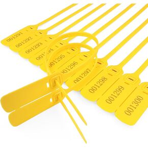 100 قطعة من أختام الأمن اللوجستي، حاوية بلاستيكية بملصق مسطح بسحاب وربطة عنق وحقيبة كيس بإحكام، ملصقات وتصنيف البضائع على الصناديق، طول 400 مم/15.75 بوصة، مقاومة للعبث للاستعمال مرة واحدة (أبيض) in Kuwait