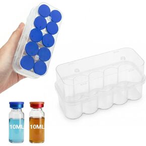 10ml Vial Peptide Storage Case —10-Slot Insulin & Peptide Organizer Bag for Fridge, Transparent Protector Box Holder for 1-3mL Glass Vials (Insulin, GLP-1, Peptides, Etc.) by WIBOND in Kuwait