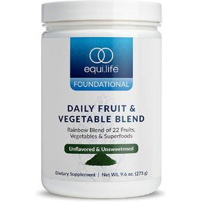 Equilife Daily Fruit & Vegetable Blend, Superfood Antioxidant Supplement, Crisp Apple Flavor with Vitamin C, Fiber, and 9 Essential Amino Acids, Supports Energy, Low Sugar, Vegan, 30 Servings Tub in Kuwait