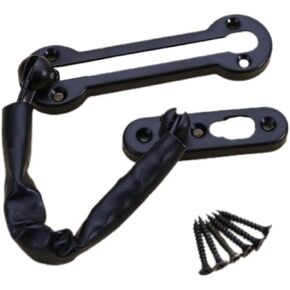 قفل سلسلة قفل باب المنزل من الفولاذ المقاوم للصدأ حارس باب بسلسلة مع زنبرك (أسود) in Kuwait