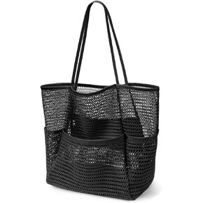 حقائب شاطئ كبيرة للنساء، حقيبة شاطئ شبكية بسحاب، حقيبة حمل قابلة للطي لحمام السباحة، حقيبة شاطئ للسفر مقاومة للماء والرمال in Kuwait