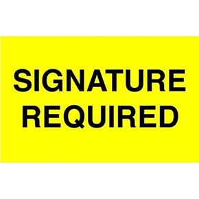 3" x 5" Signature Required Labels (500 per Roll) in Saudi Arabia