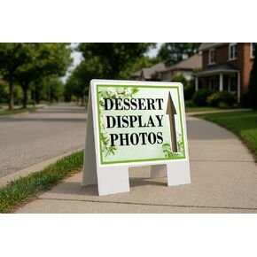 Dessert Display Photos Spring Flowers Sage Green Directional Arrows A-Frame Double Sided 23x23 in. sign in Kuwait