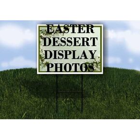 Easter Dessert Display Photos Spring Flowers Sage Green Directional Arrows A-Frame Double Sided 23x23 in. sign in Kuwait