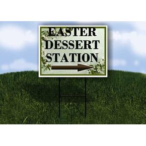 محطة حلوى عيد الفصح، زهور الربيع، سهام اتجاهية خضراء اللون، إطار مزدوج الجوانب مقاس 23 × 23 بوصة. in Kuwait