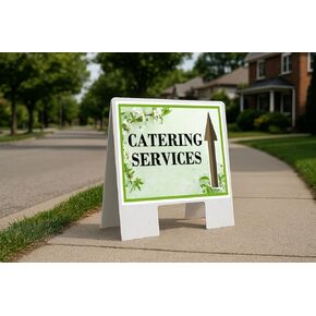 Catering Services Spring Flowers Sage Green Up Arrows A-Frame Single Sided 23x23 in. sign in Kuwait