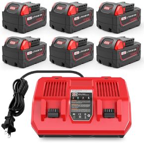 2Pack M-18 9000mAh 18V Lithium Battery Replacement for Milwaukee M-18 48-11-1840 48-11-1828 48-11-1820 48-11-1815 48-11-1850 48-11-1890 2646-22CT 9.0Ah High Output Cordless Power Tool Battery in Kuwait