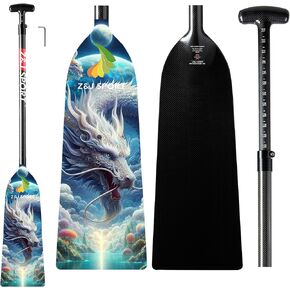 Z&J SPORT Adjustable Dragon Boat Paddle, IDBF Approved Carbon Fiber Paddle, Dragon Graphic Paddle with Adjuster for Dragon Boat Race with Adjustable T Handle in Kuwait