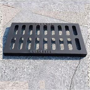 Ductile Iron Driveway Channel Drain Grate, Outdoor Drain Cover, Black Rectangle Drainage Grate for Porch/Sewerage/Driveway/Garage/Commercial Zone(50 * 40 * 3cm) in Kuwait