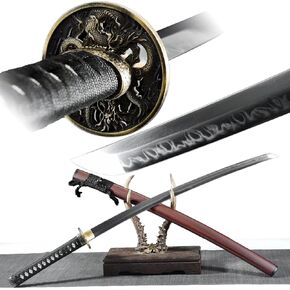 Dragon Abyss Katana Sword T10 Steel Clay Tempered Nice Hamon Very Sharp Top Handmade Japanese Samurai Sword Full Tang in Saudi Arabia