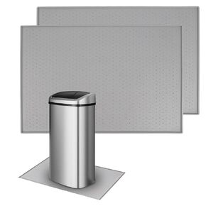 سجادة سلة المهملات قطعتين من CTTZCKJ، جزيئات غير قابلة للانزلاق لمنع حركة سلة المهملات وحماية الأرضيات، مقاومة للماء مع حواف مرتفعة لمنع الانسكابات، مثالية للمطبخ، وغرفة المعيشة، وغرفة النوم (11.8 بوصة × 18.9 بوصة) in Kuwait